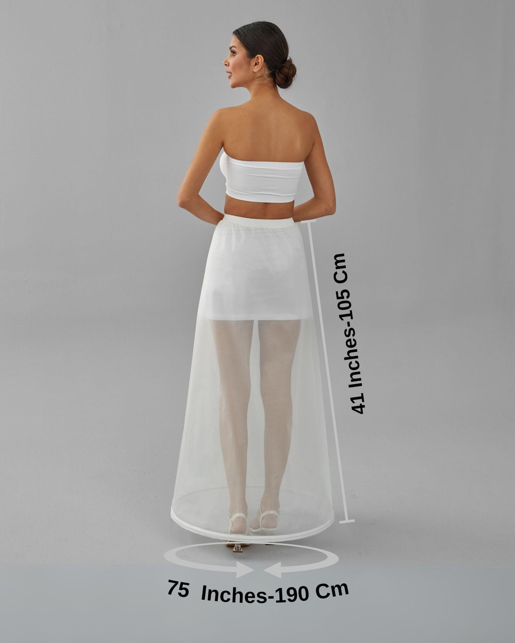A-line Wedding Dress Underskirt, White Petticoat, One Hoop Skirt