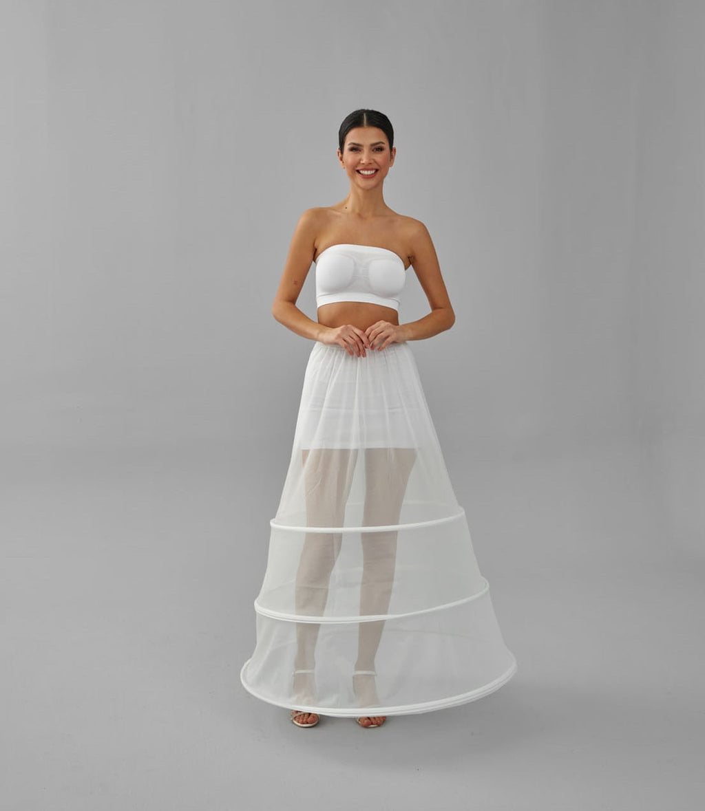 A-line Wedding Dress Underskirt, White Petticoat Skirt, Wide Hoop Skirt
