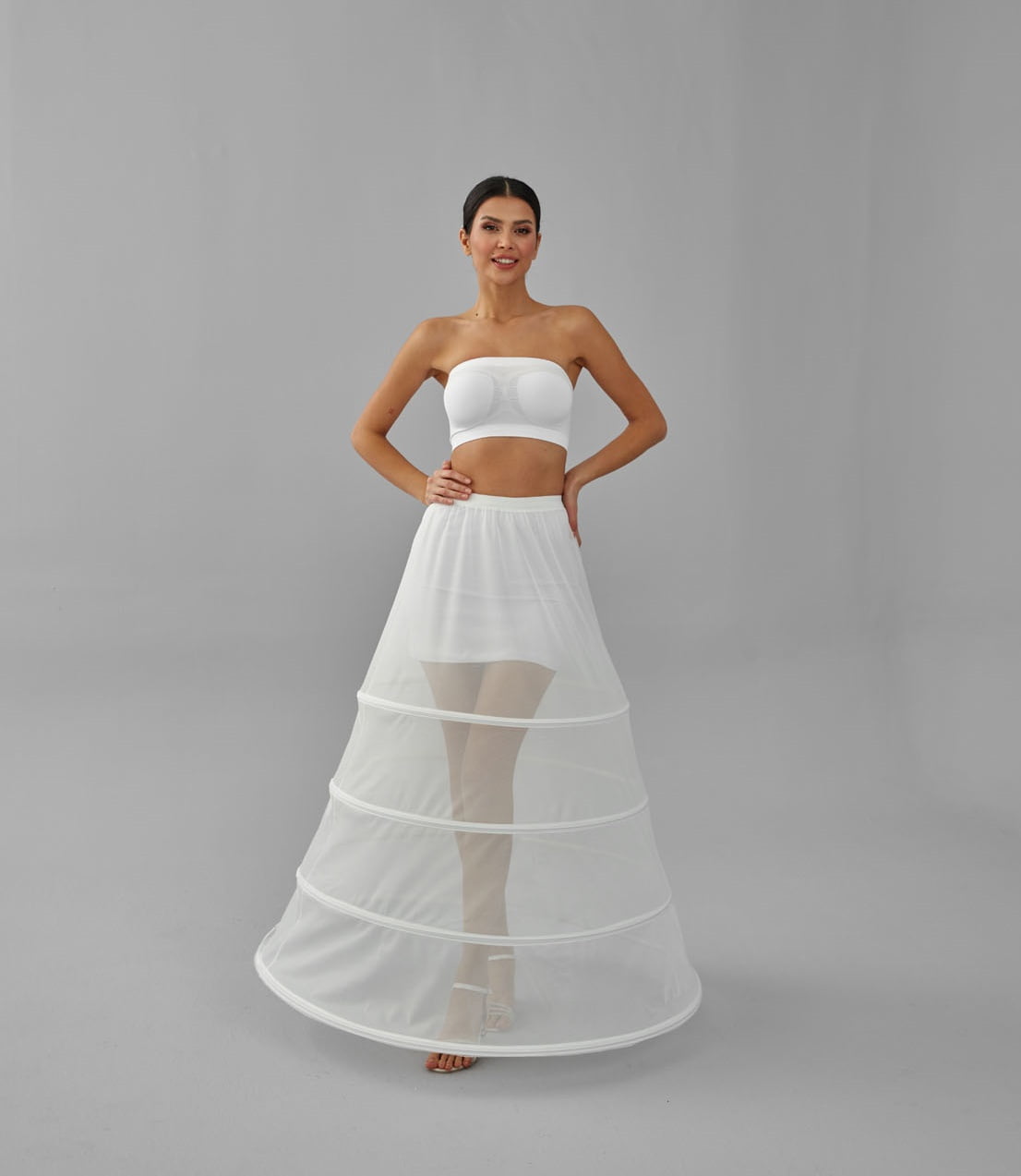 Charming White Petticoat for Wedding Gown, Four Hoop Skirt