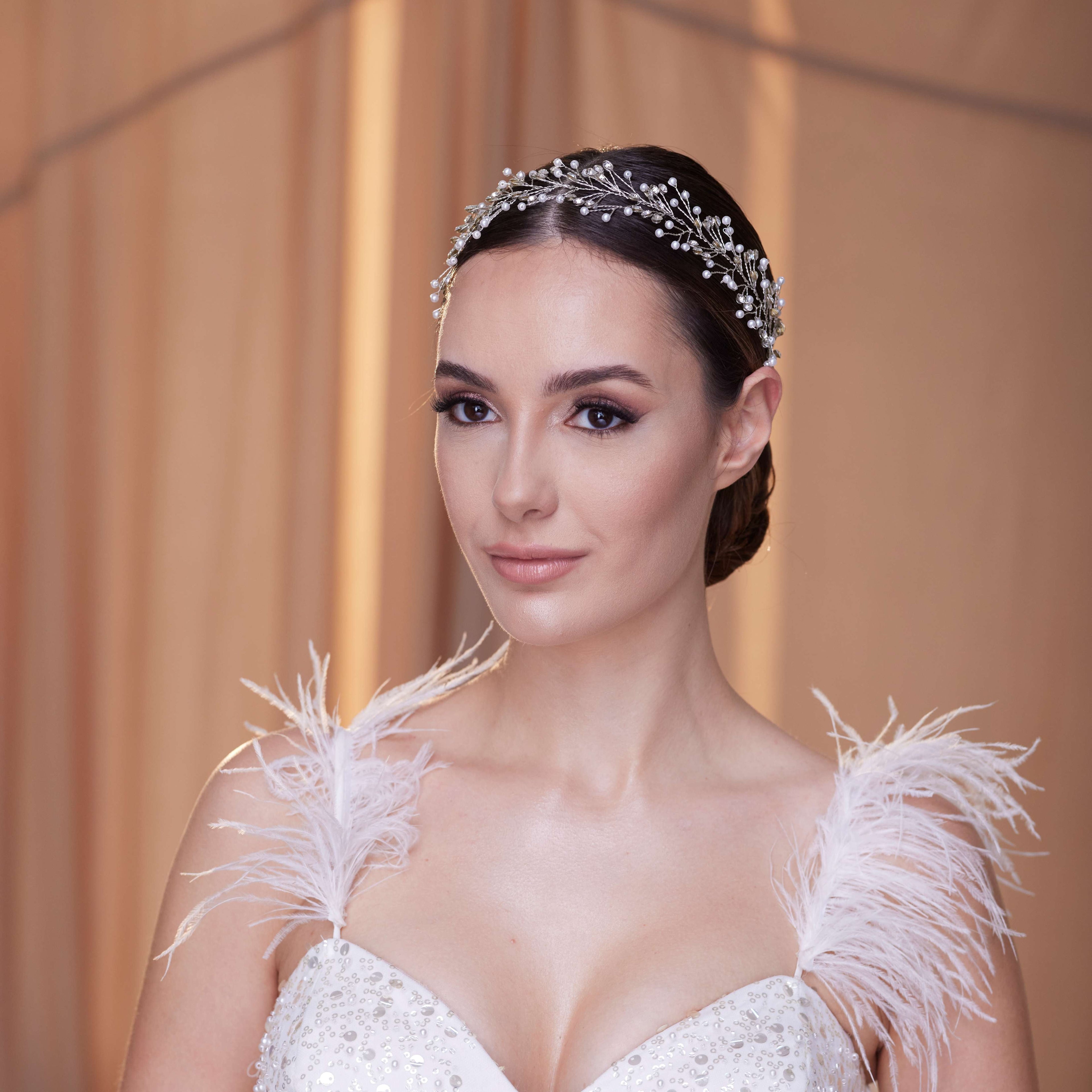 Crystal and Pearl Bridal Hairvine