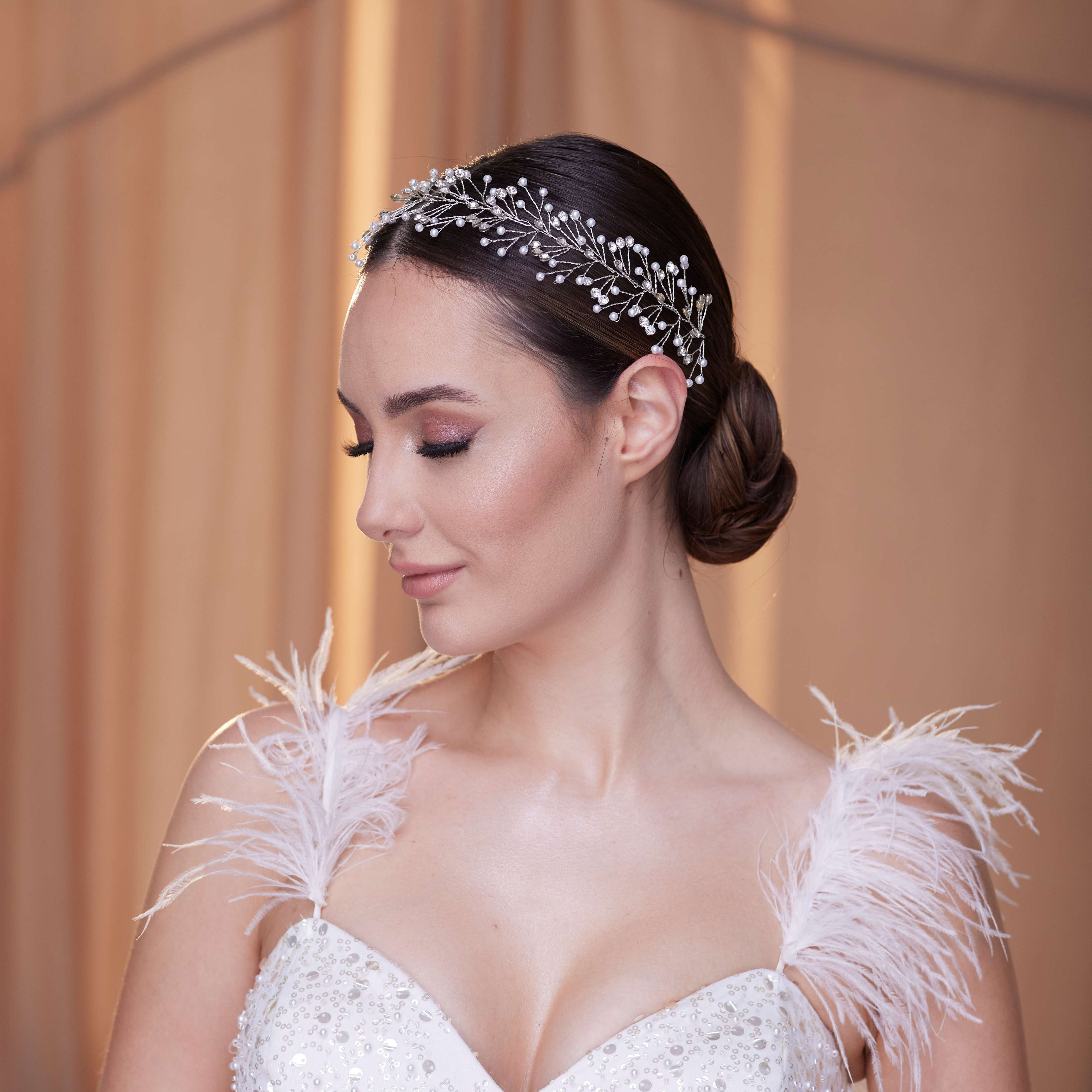 Crystal and Pearl Bridal Hairvine