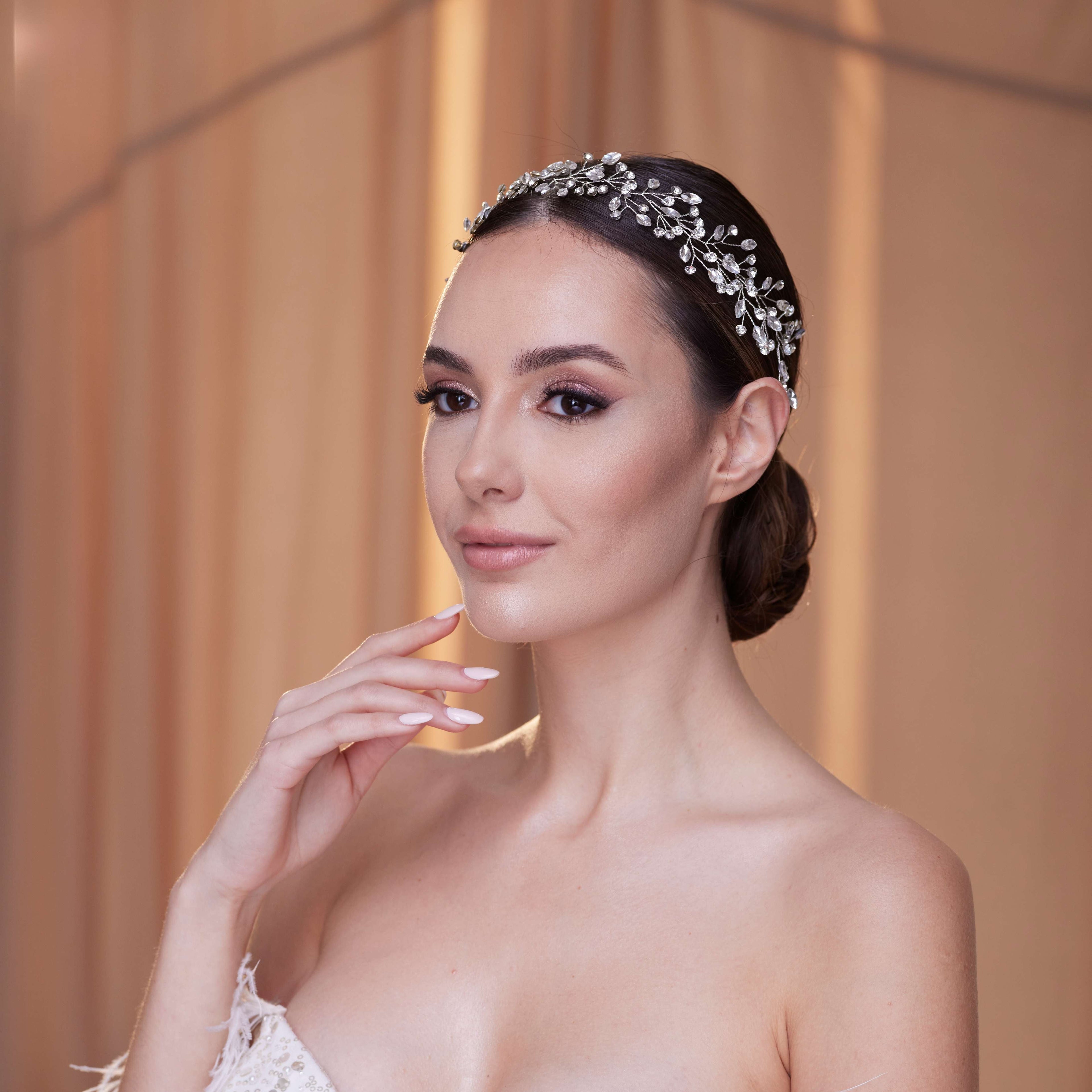 Delicate Crystal Bead and Rhinestone Hair Vine