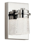 Vada 5"W 1-Light LED Vanity Bath Light Sconce Polished Nickel, Bubble Glass Shade by Kichler
