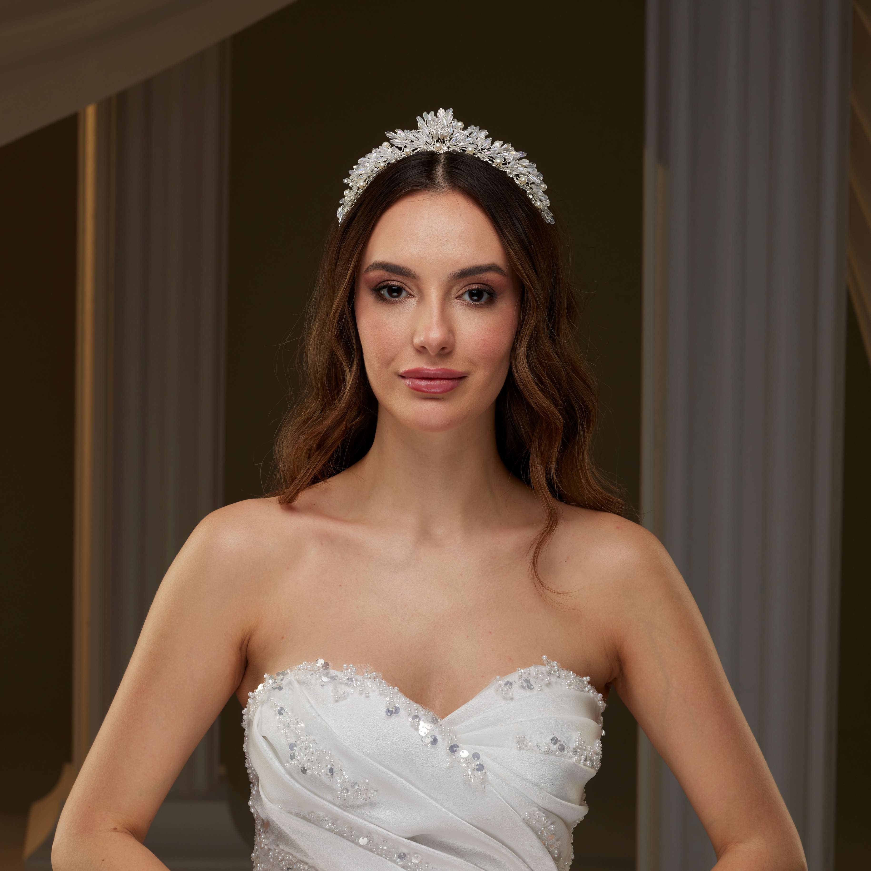 Crystal and Pearl Wedding Tiara