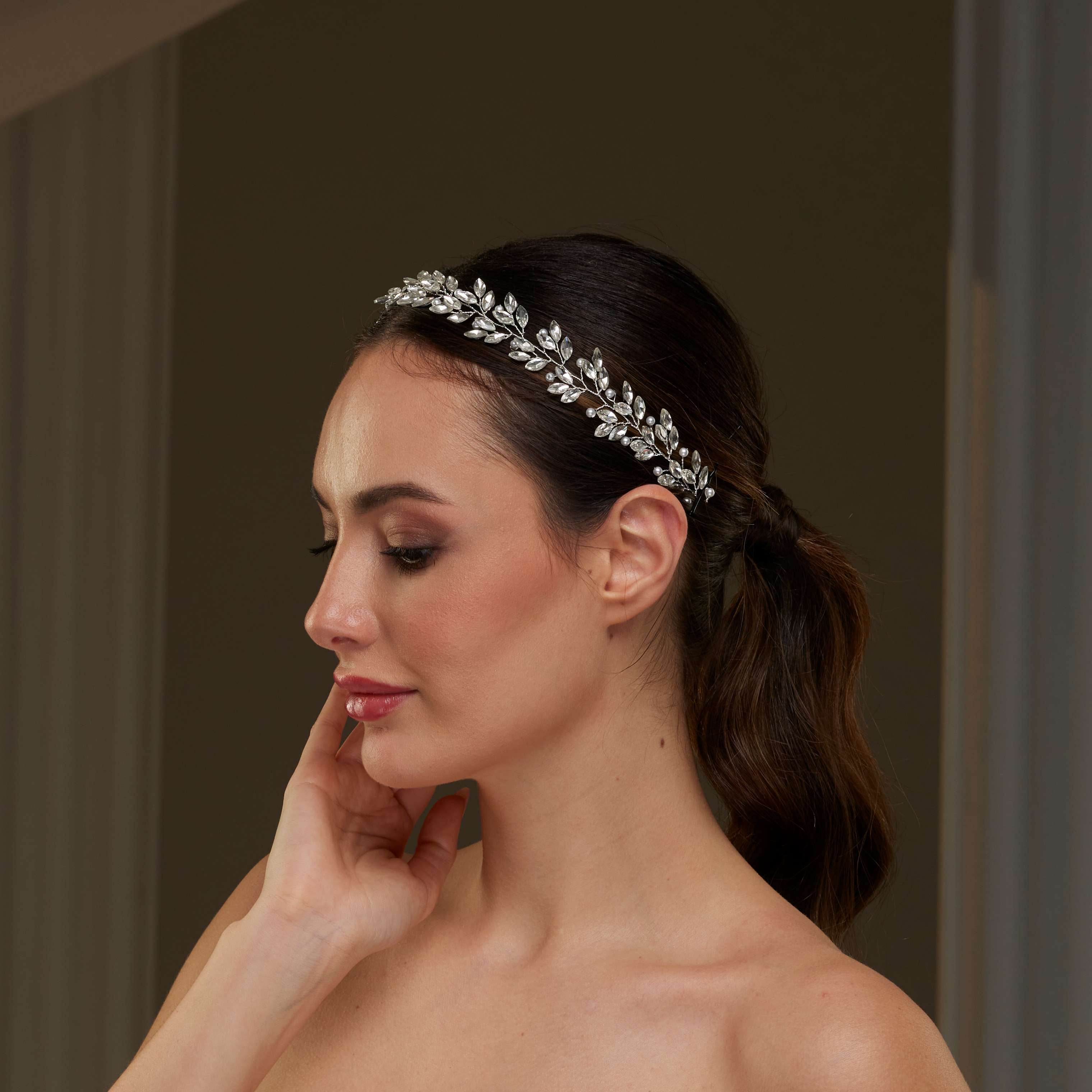 Crystal and Pearl  Hair Vine