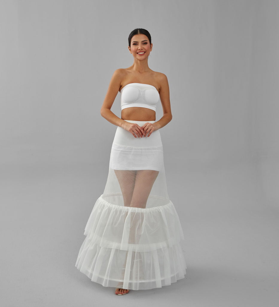 Trumpet Wedding Dress Underskirt, White Petticoat Skirt