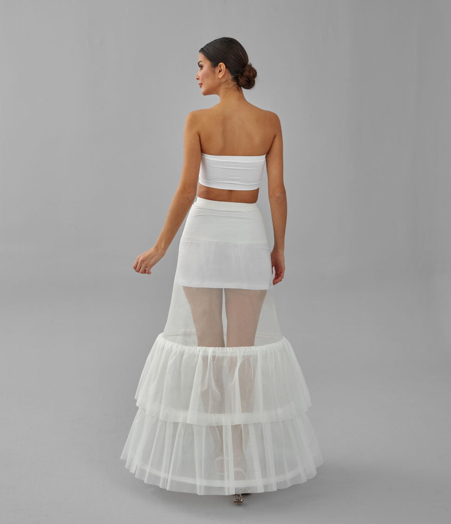 Trumpet Wedding Dress Underskirt, White Petticoat Skirt