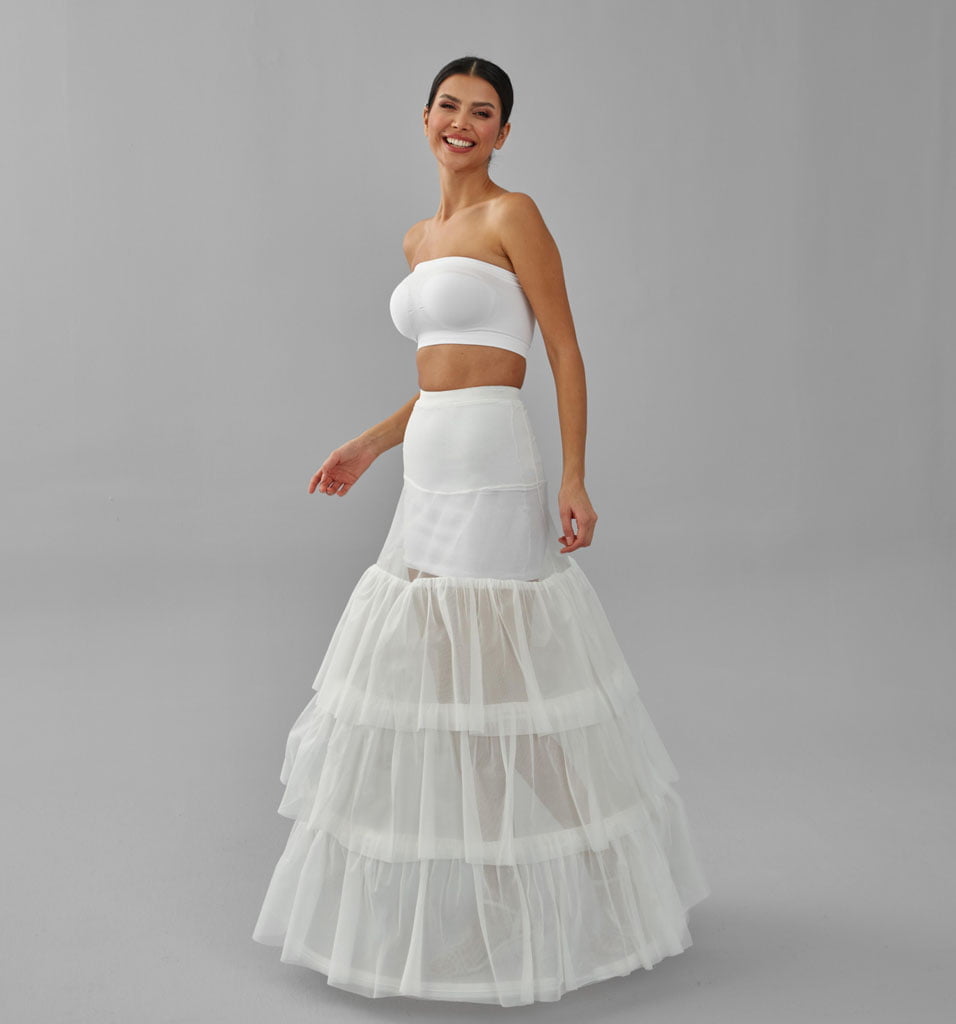 Mermaid Wedding Dress Underskirt, White Petticoat Skirt