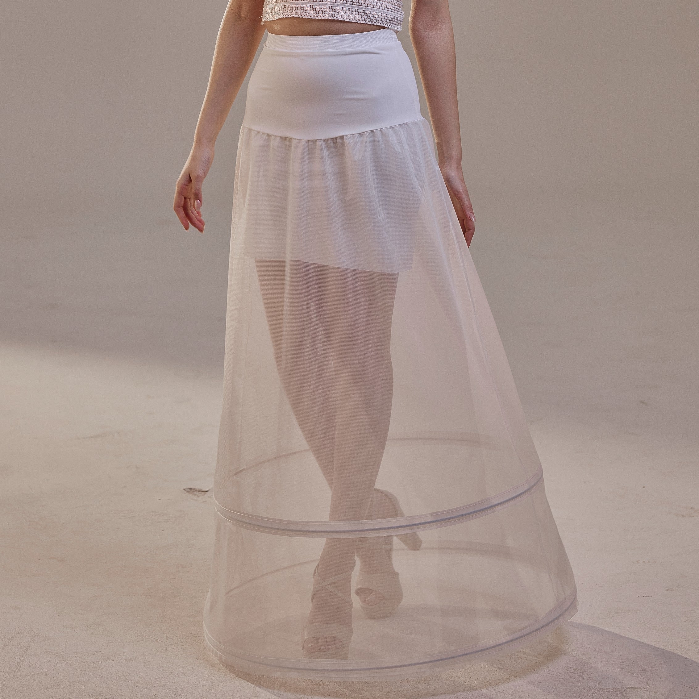 A-Line Wedding Dress Petticoat , Two Hoops Underskirt with Waist Corsage