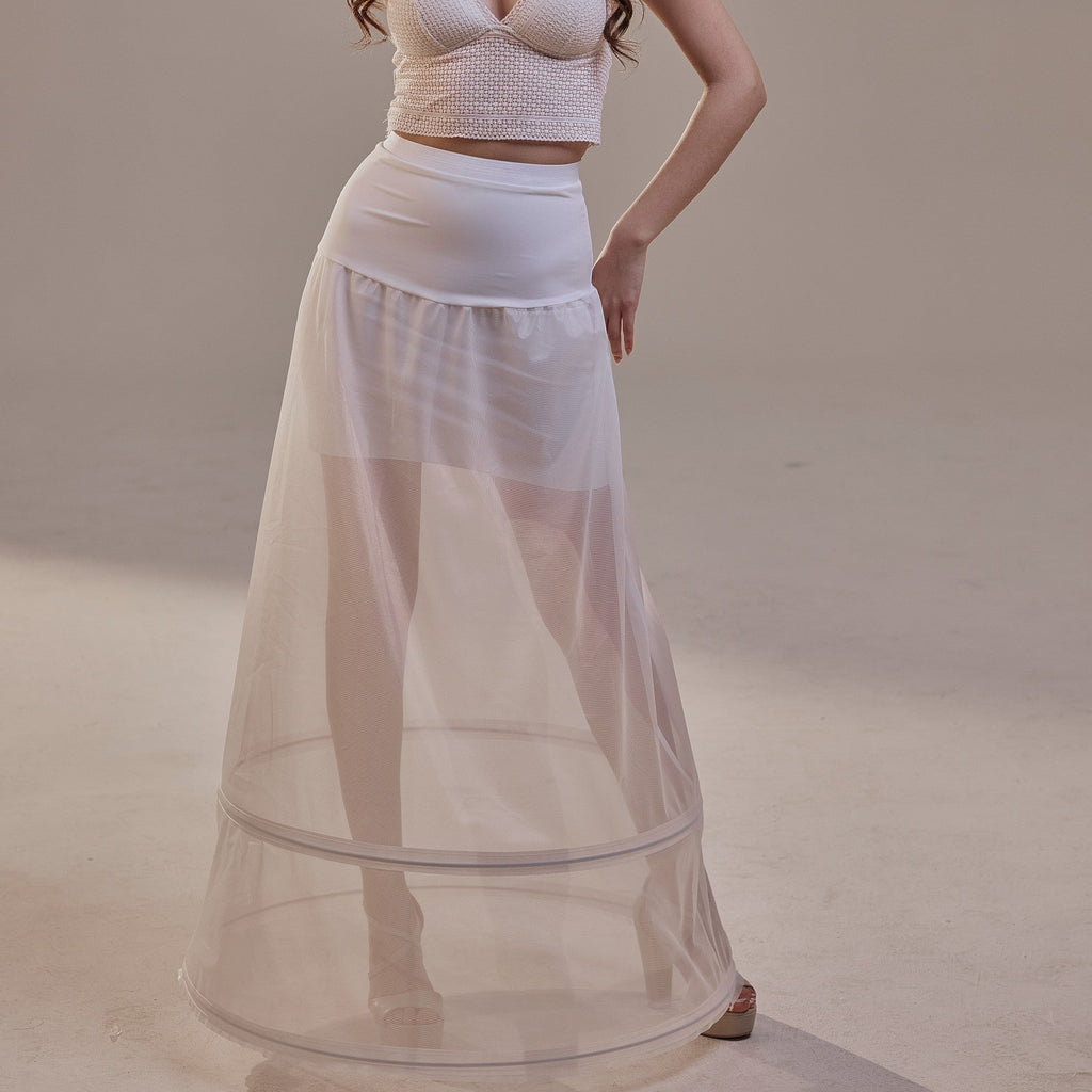 A-Line Wedding Dress Petticoat , Two Hoops Underskirt with Waist Corsage