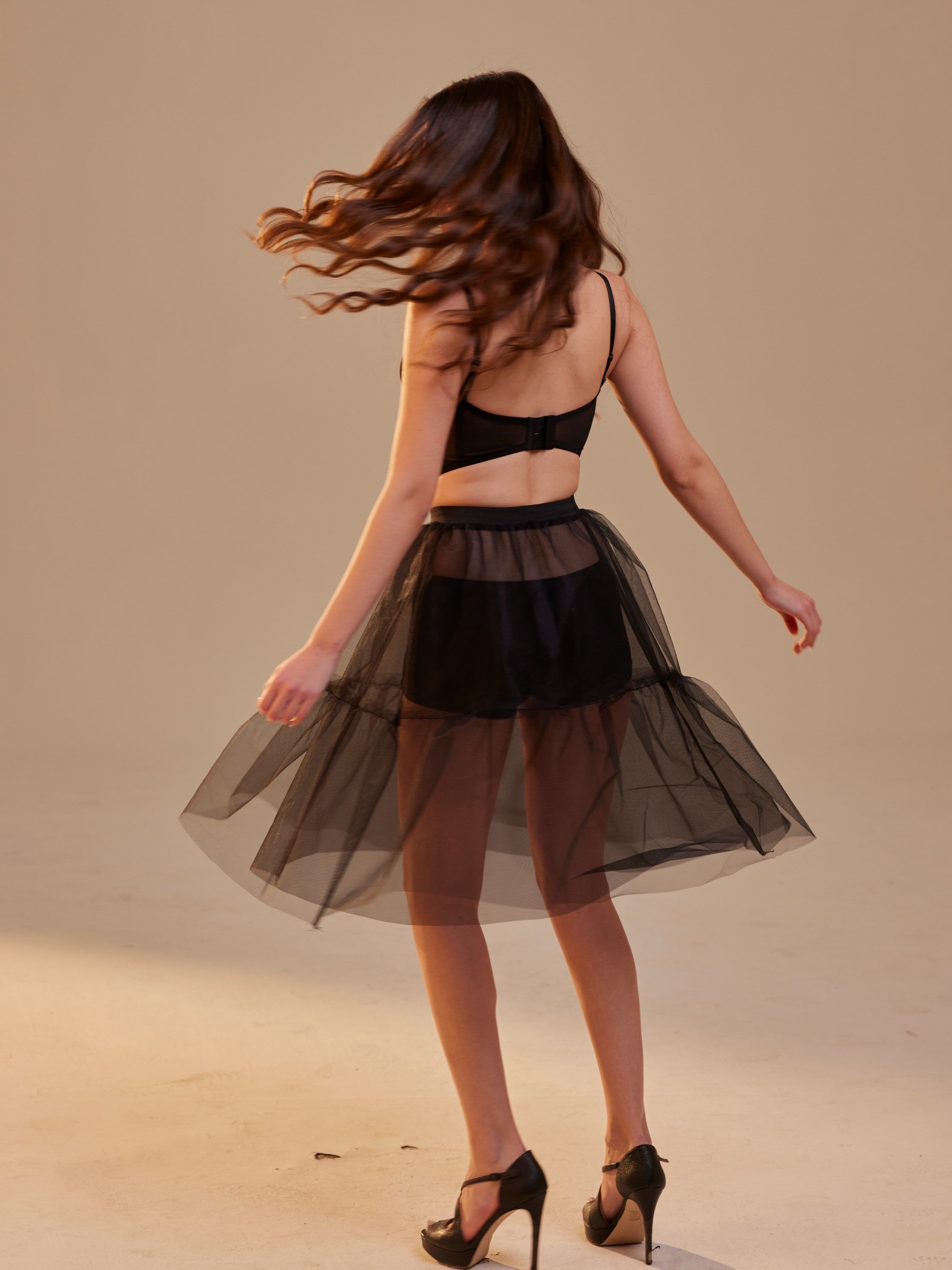 Black Tulle Underskirt (Petticoat) – Sheer Layering Skirt