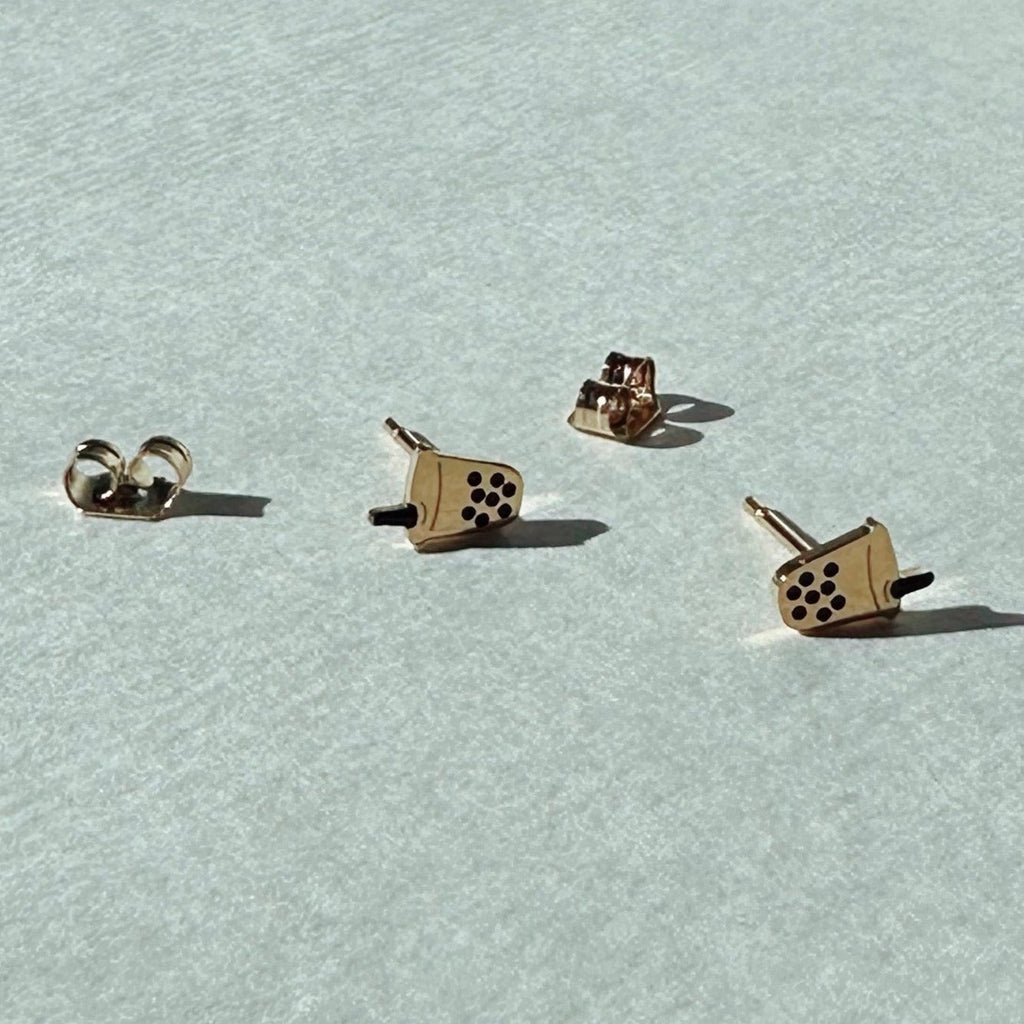 Boba Milk Tea Earring Studs