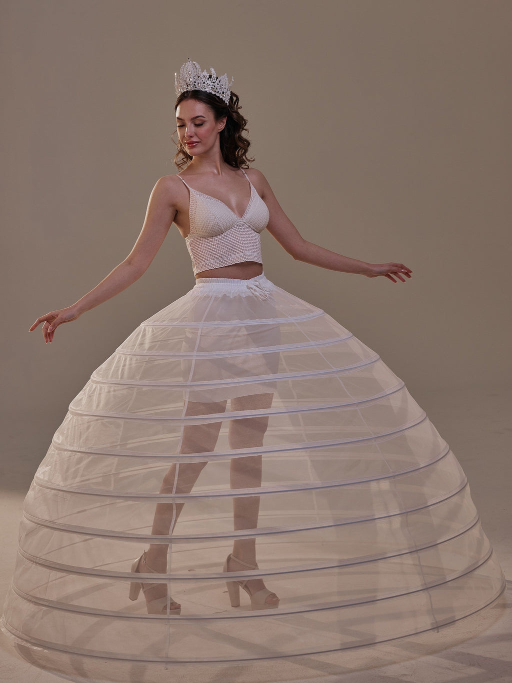Crinoline Petticoat Skirt ,Hoop Skirt for Ball Gown,  Wedding & Quinceañera Underskirt
