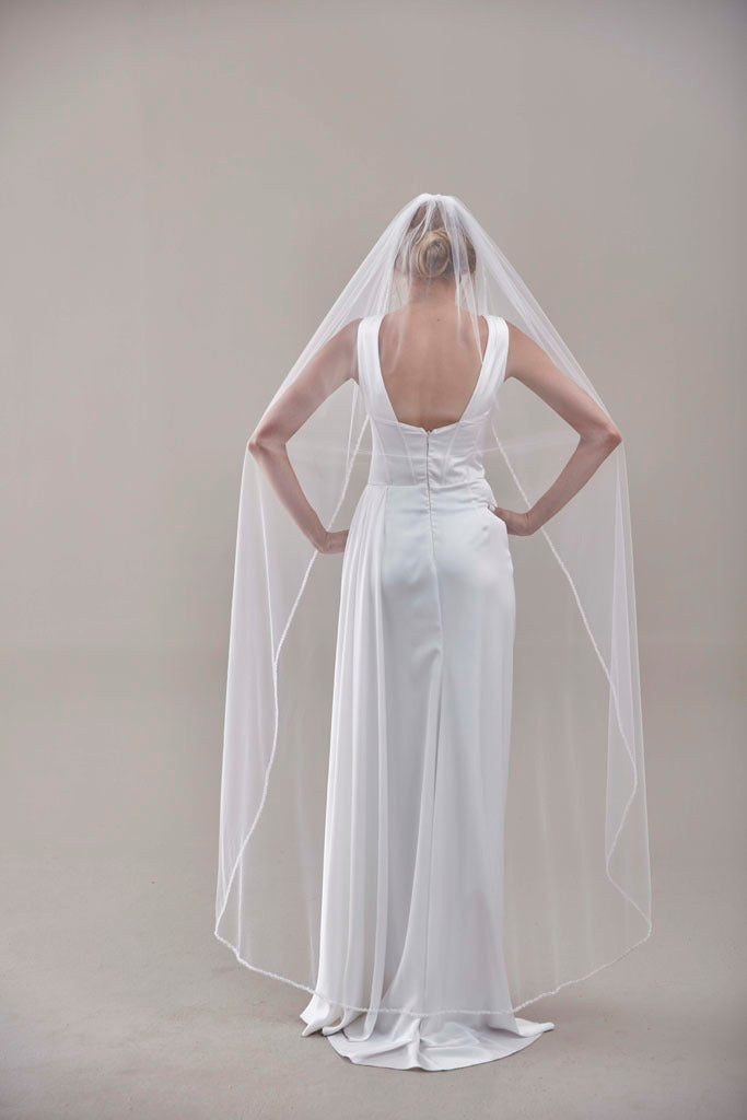 Elegant Beaded Wedding  Veil-D205R