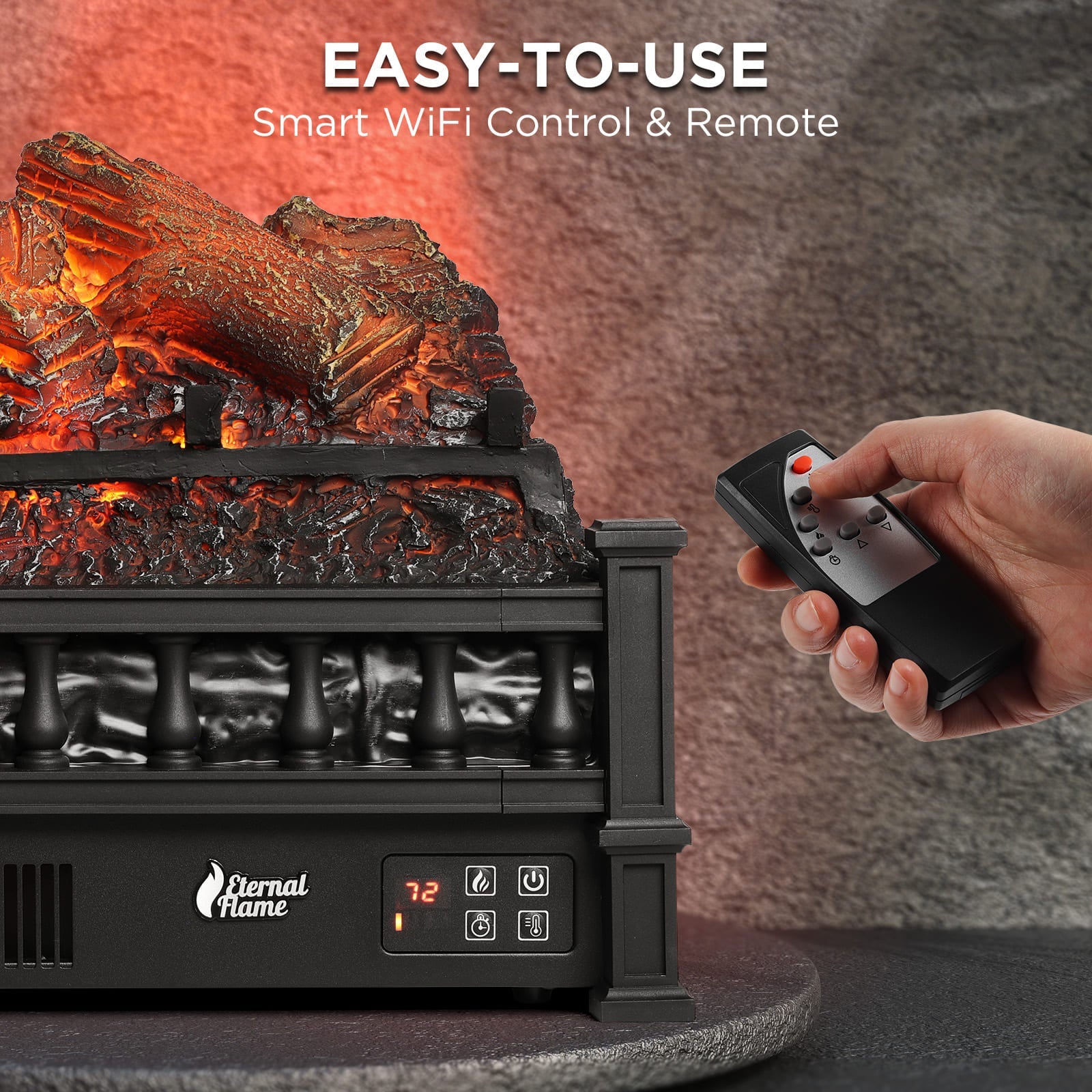 (Open) Eternal Flame EF23-LG Electric Fireplace Logs