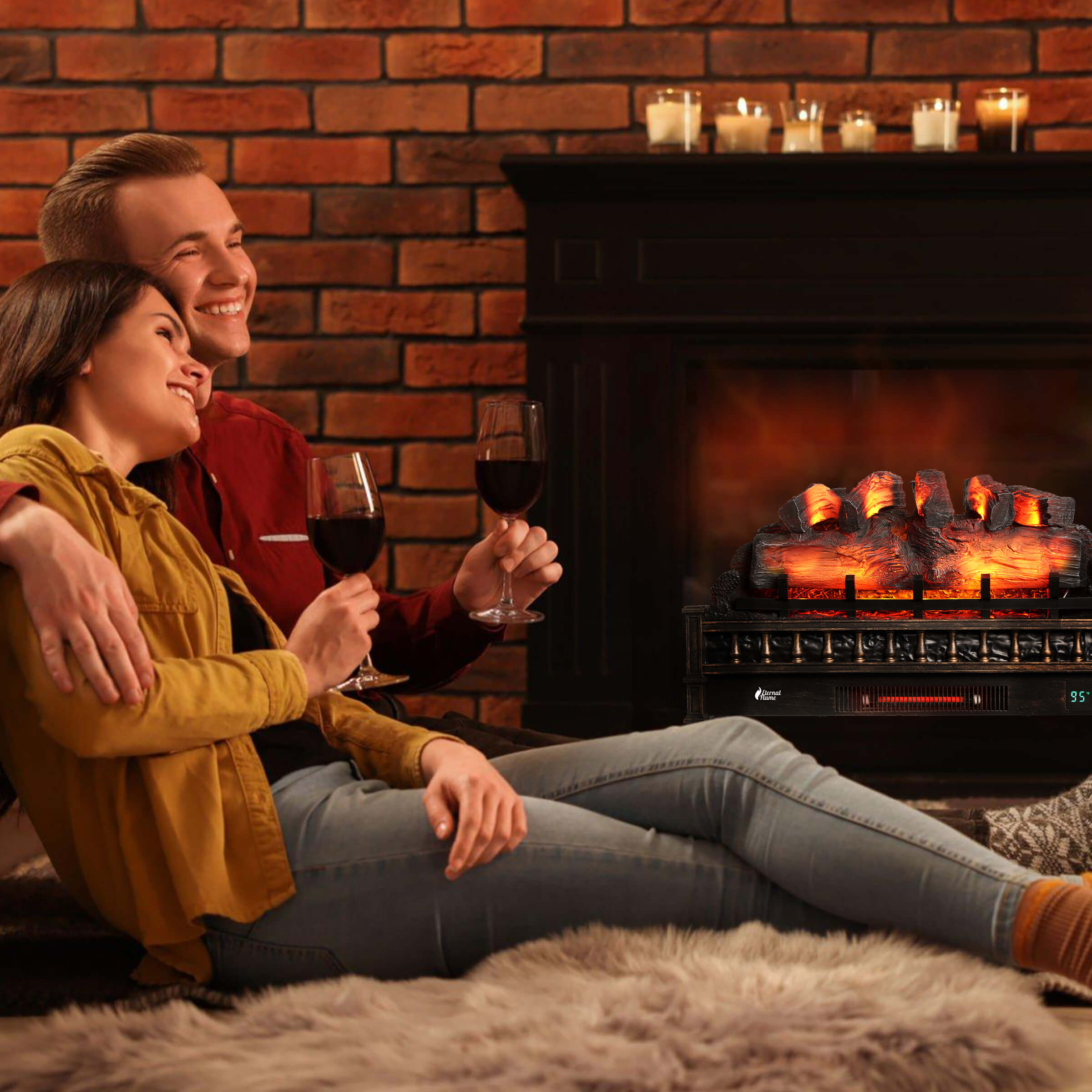 (Open Box) Eternal Flame EF30-PB Electric Fireplace Logs