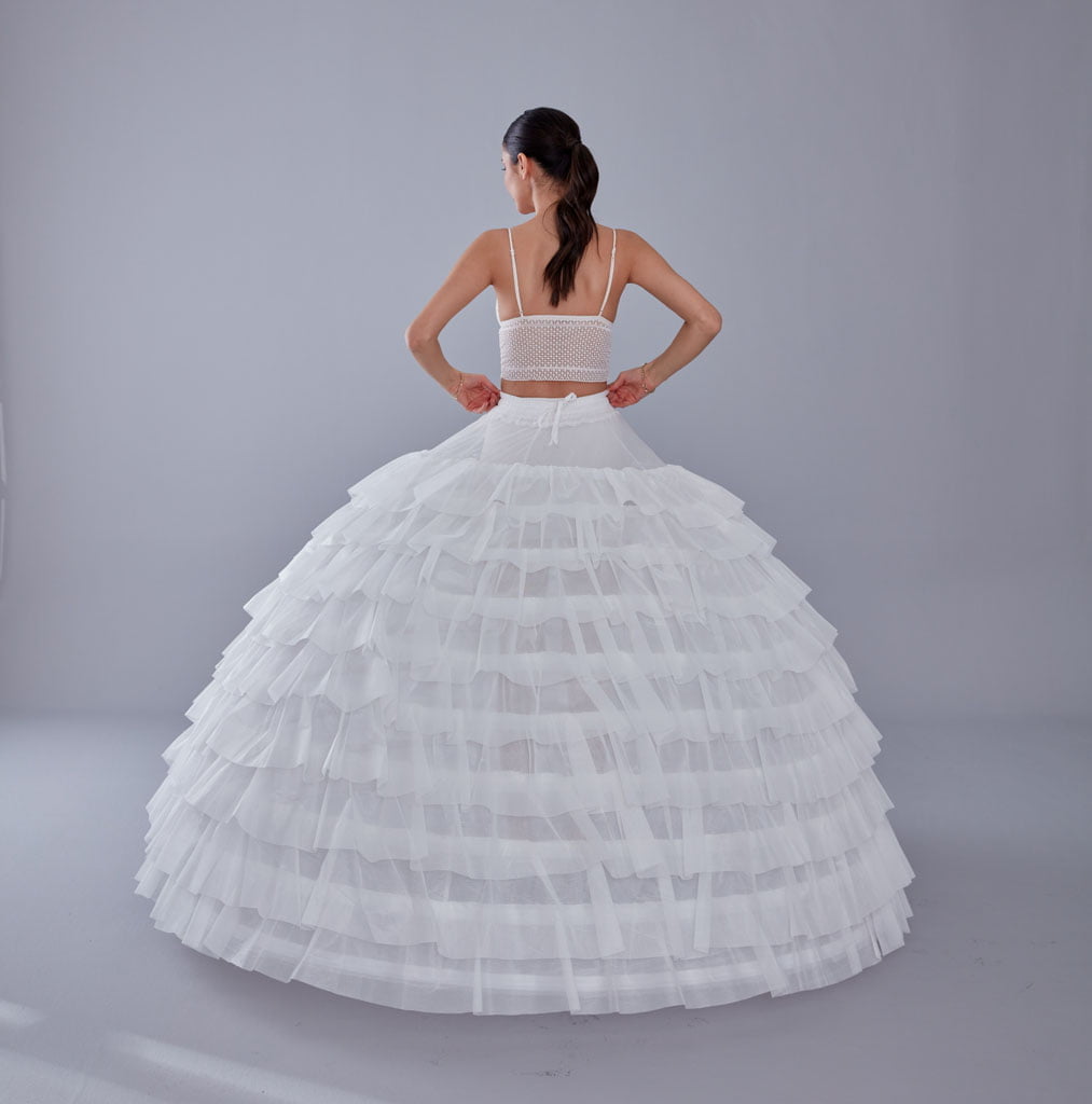 White Petticoat for Wedding Dress, 10 Hoop Bridal Underskirt, Ball Gown Crinoline, Plus Size Petticoat for Prom & Costume