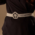 Elegant Silver Flower Belt - Bridal Sash Belt, Jeweled  Belt