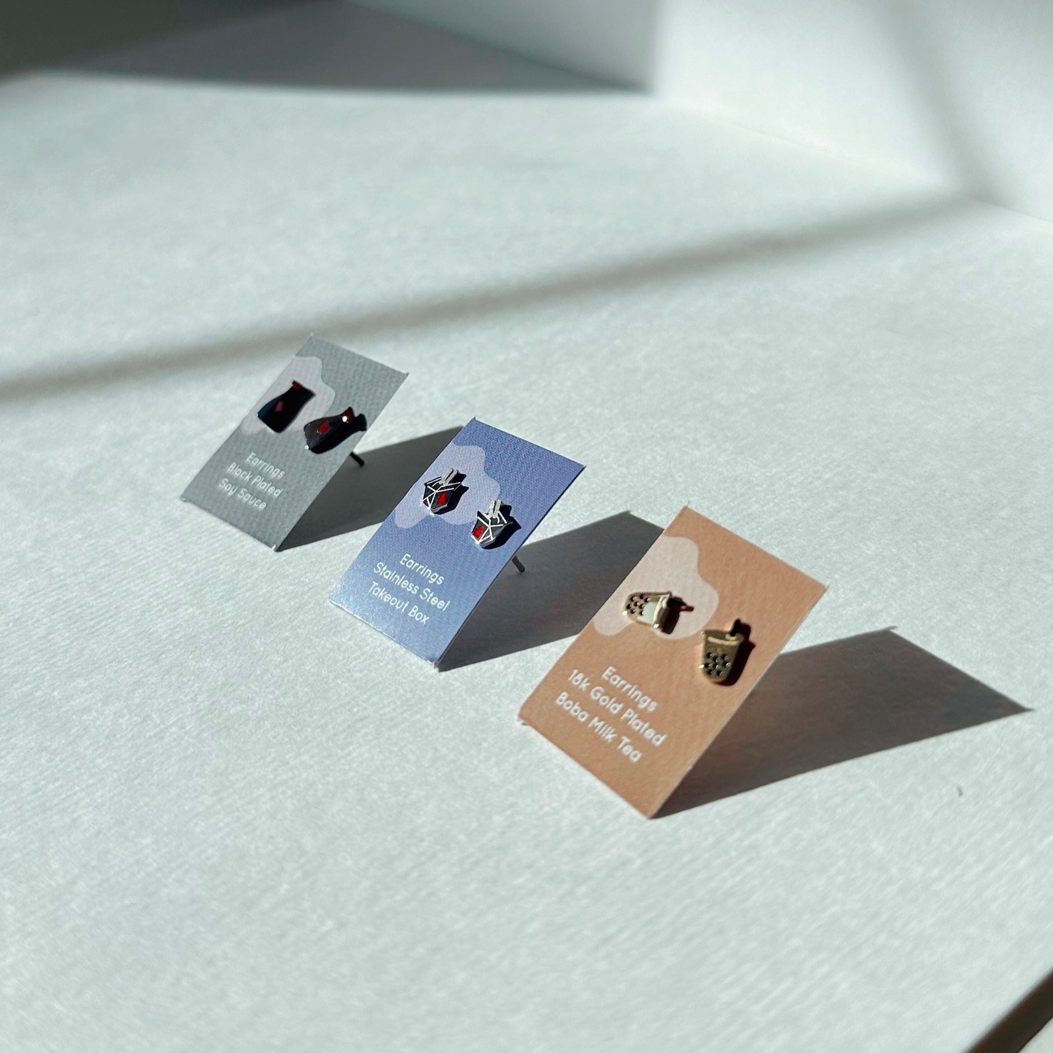 Takeout Box Earring Studs