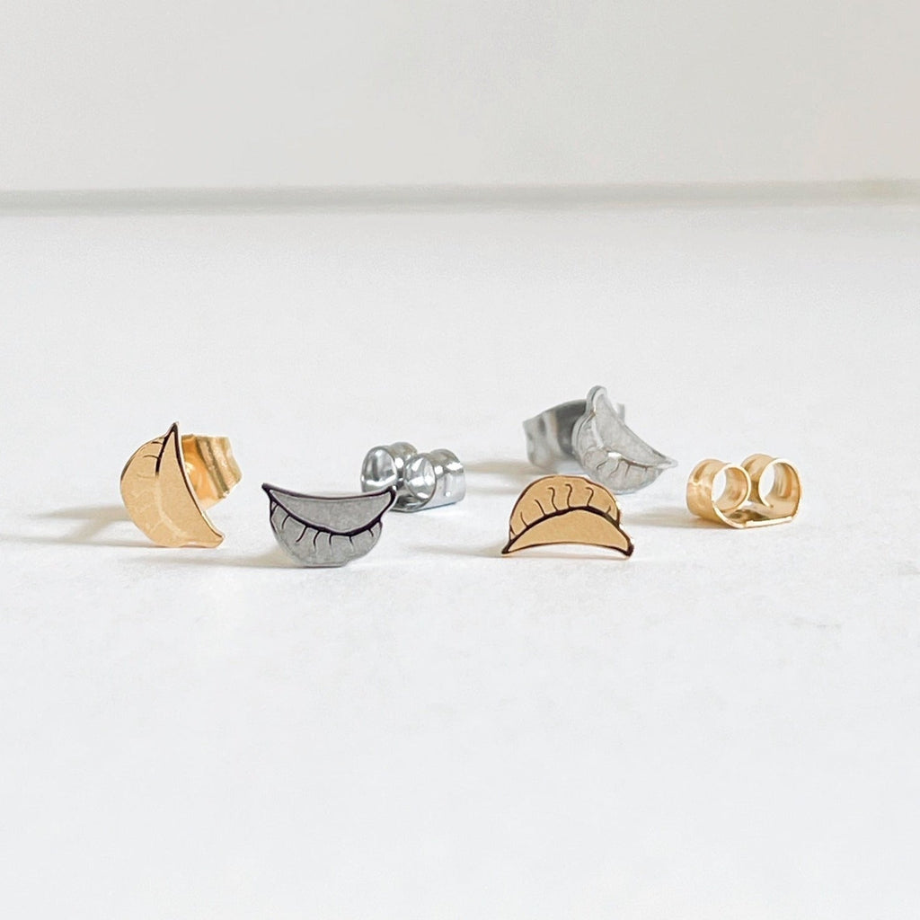 Dumplings Metal Stud Earrings