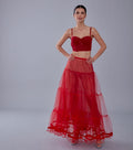 Red Voile Petticoat Skirt  with Elastic Band - Perfect for Parties