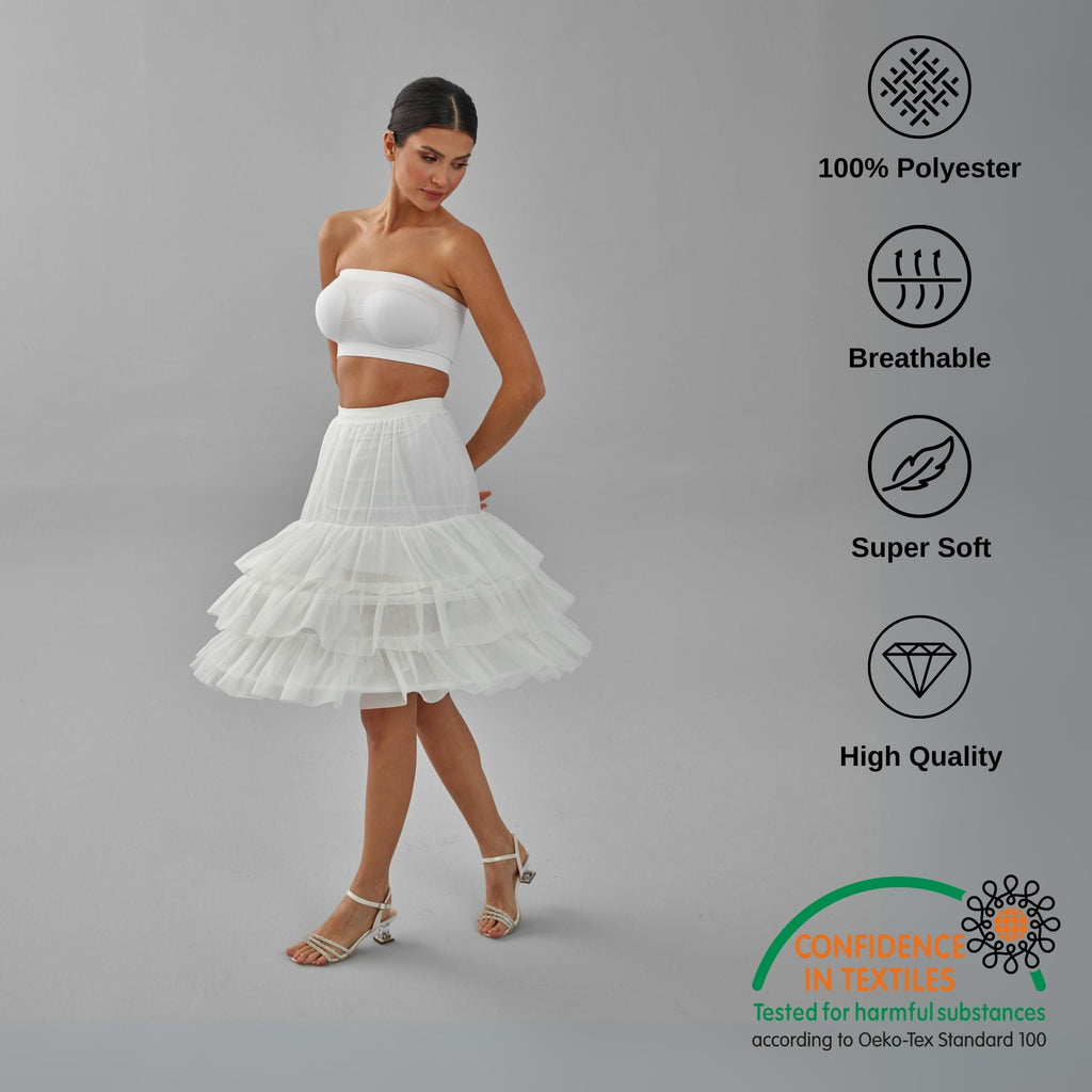 Hoop Skirt, Wedding Dress Underskirt, Black and White Petticoat Skirt