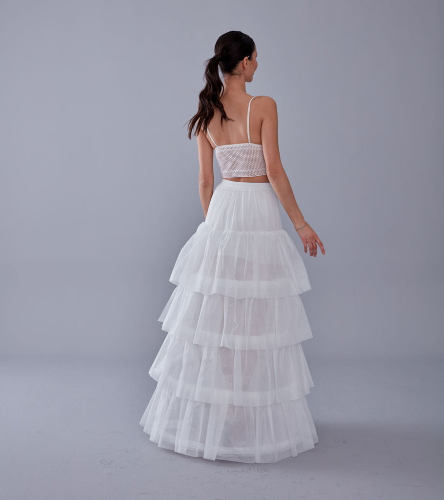 Mermaid Bridal Gown Underskirt, White Petticoat Skirt