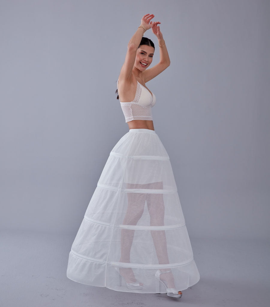 White Petticoat Skirt for Wedding Gown - Tulle Underskirt - Enhance Your Dress Silhouette