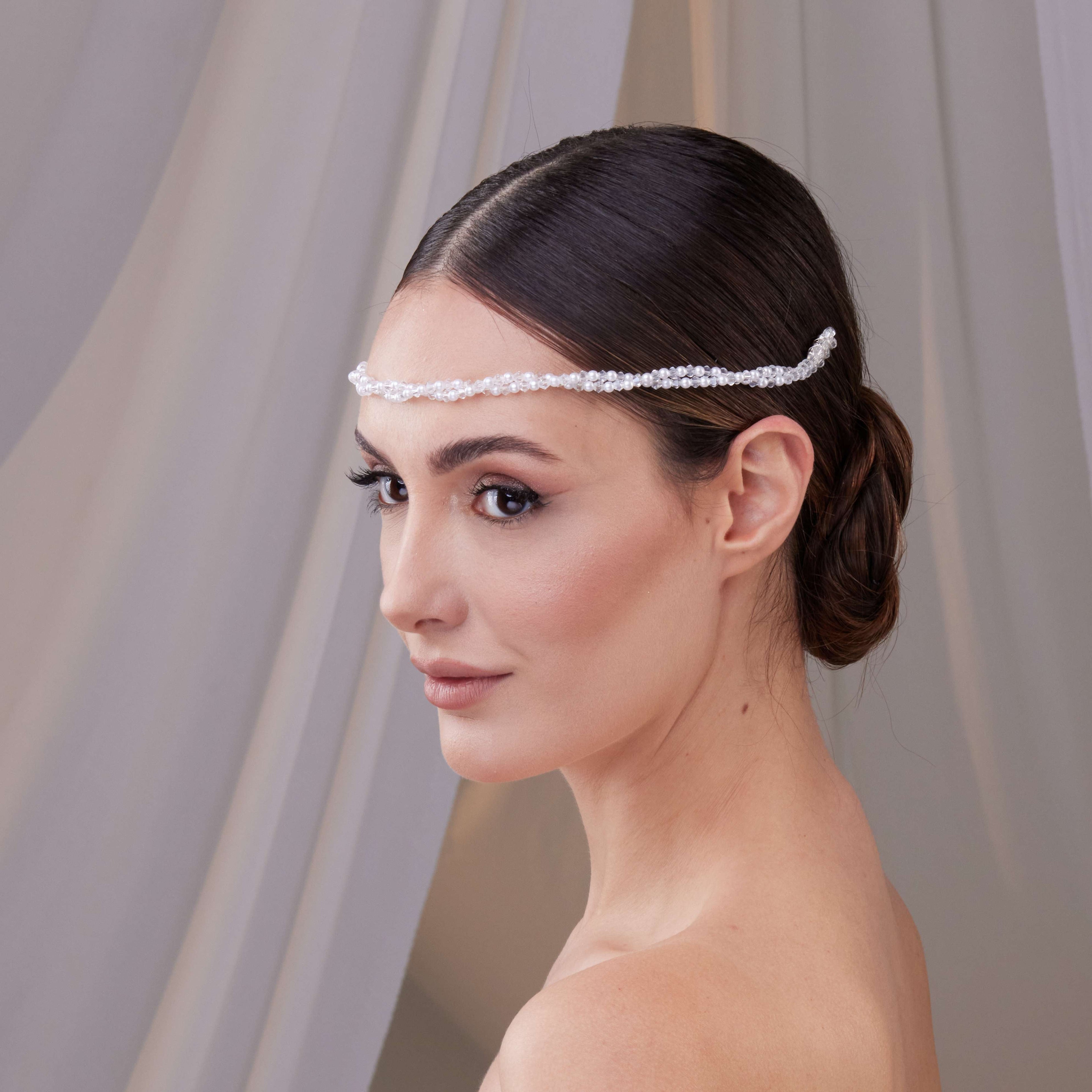 Pearl and Crystal Bridal Halo