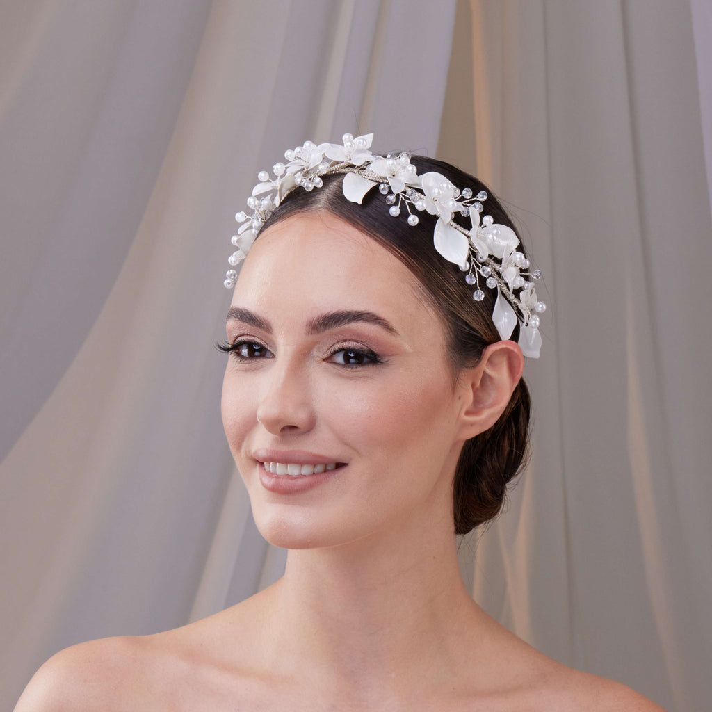 Resin Flower Bridal Hair Wreath