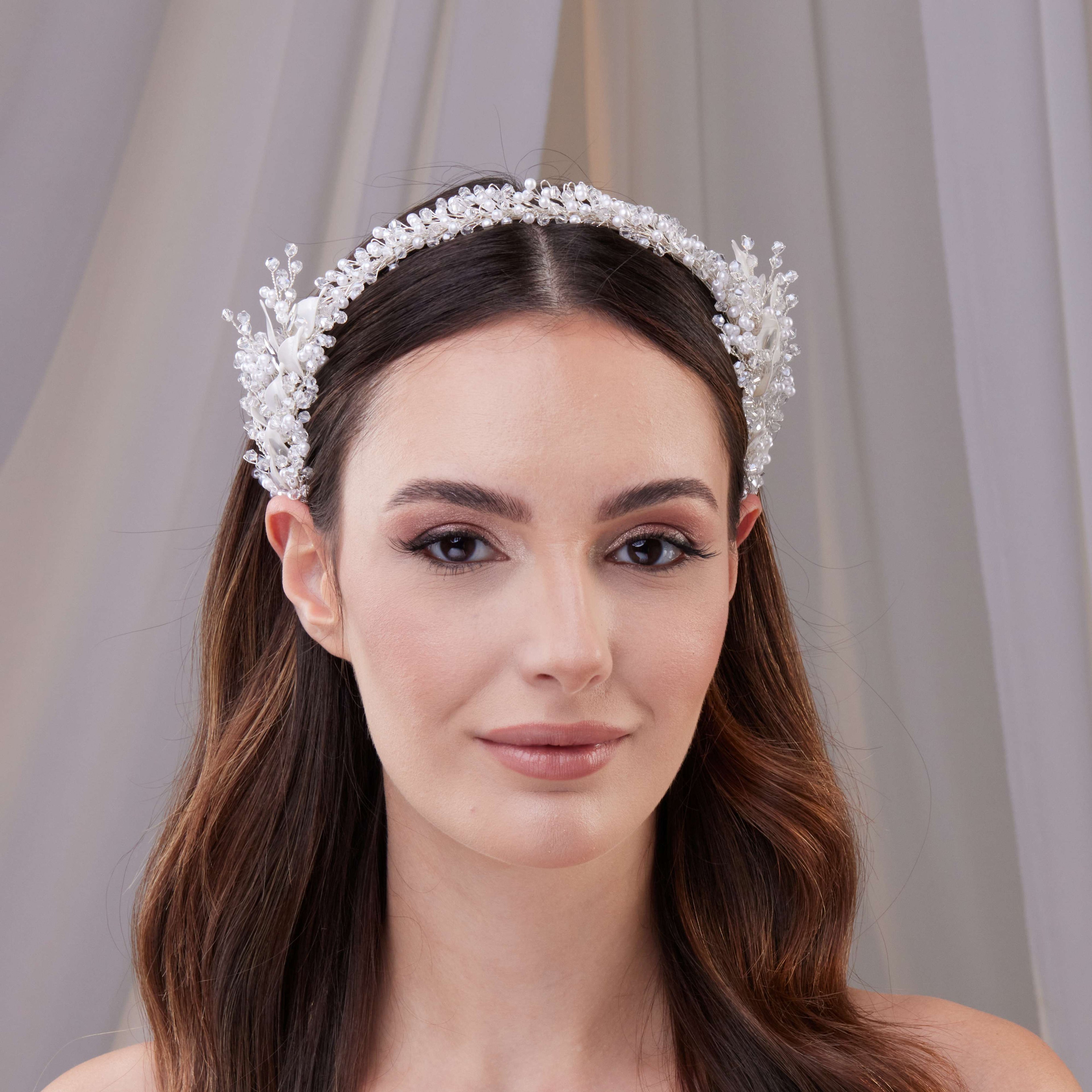 Resin and Crystal Beaded Bridal Hair Band