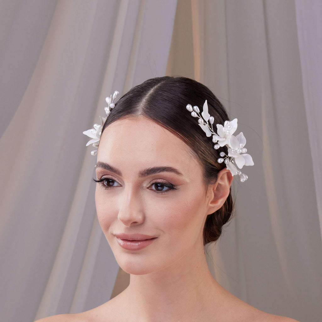 Two-Piece Resin Flower Hair Vine Set
