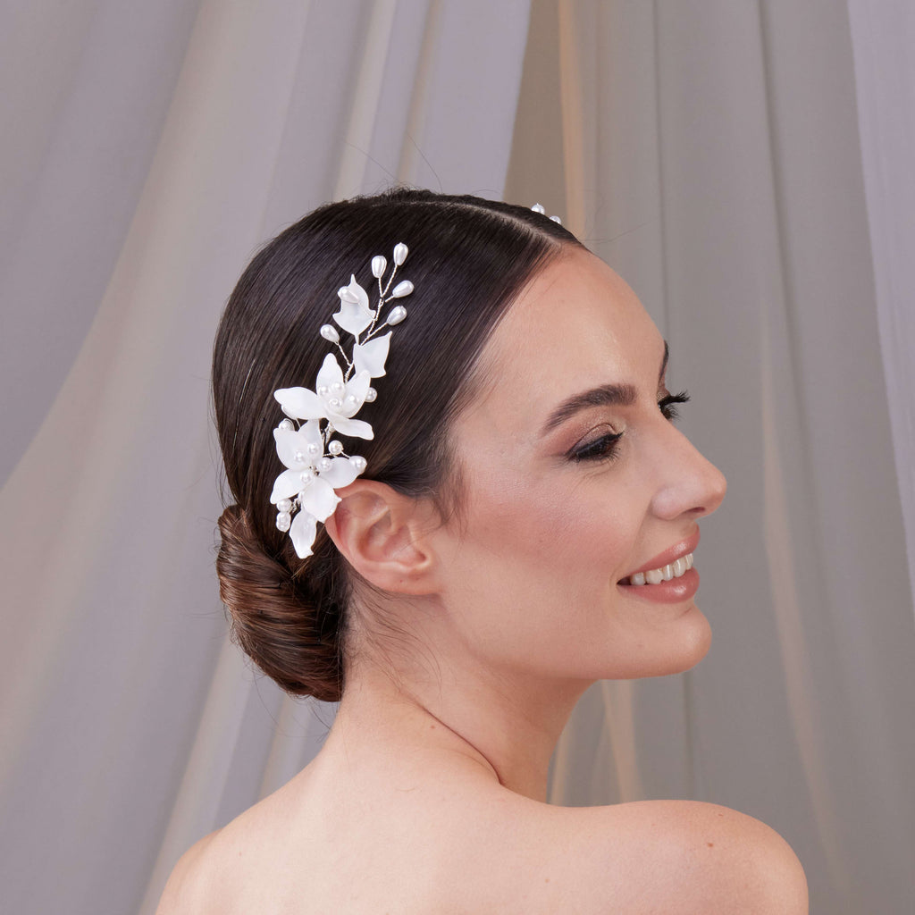 Two-Piece Resin Flower Hair Vine Set