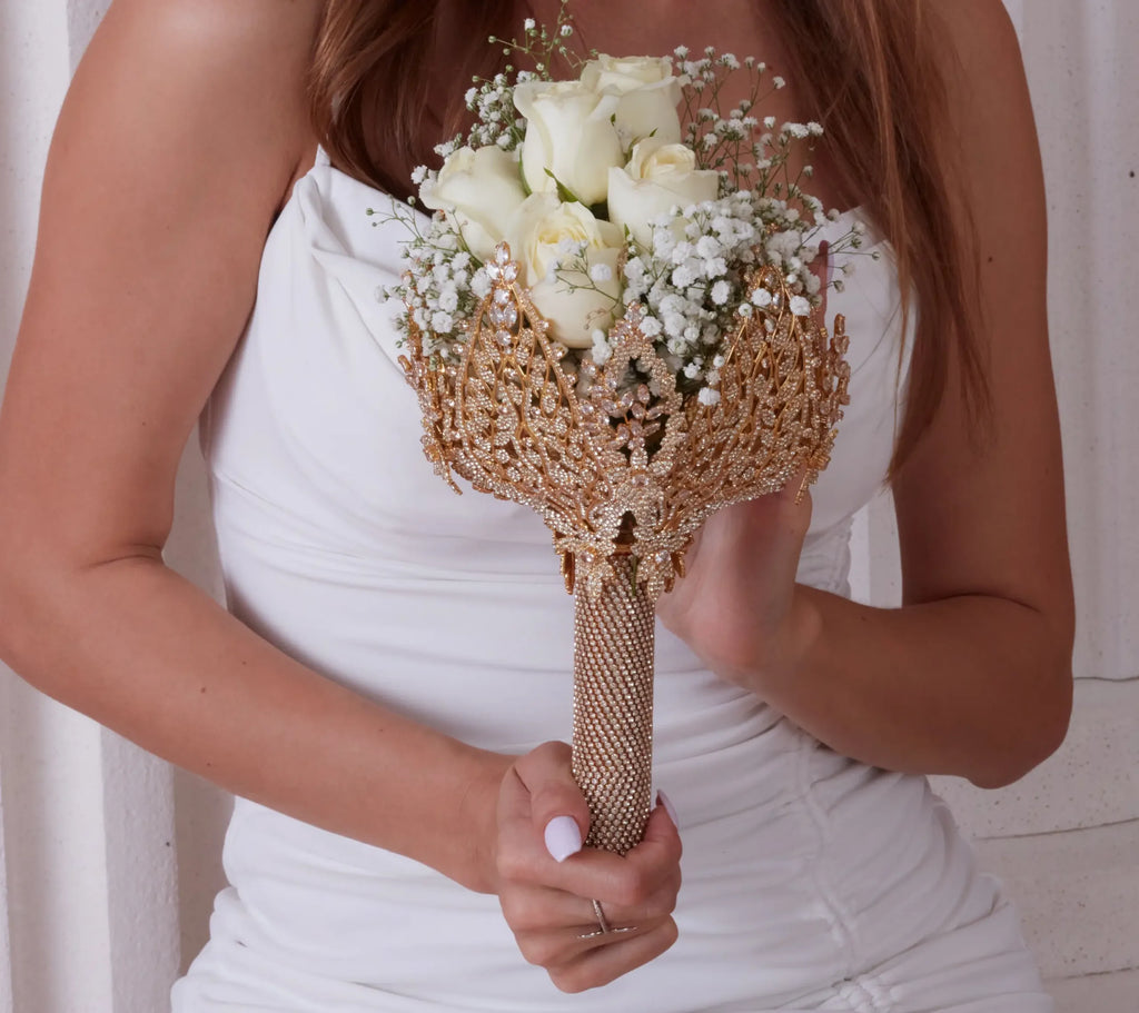 Gold Bouquet Holder, Gold Wedding Bouquet