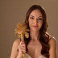 Luxurious Gold Quinceañera & Wedding Bouquet – Handcrafted with Crystal Stones