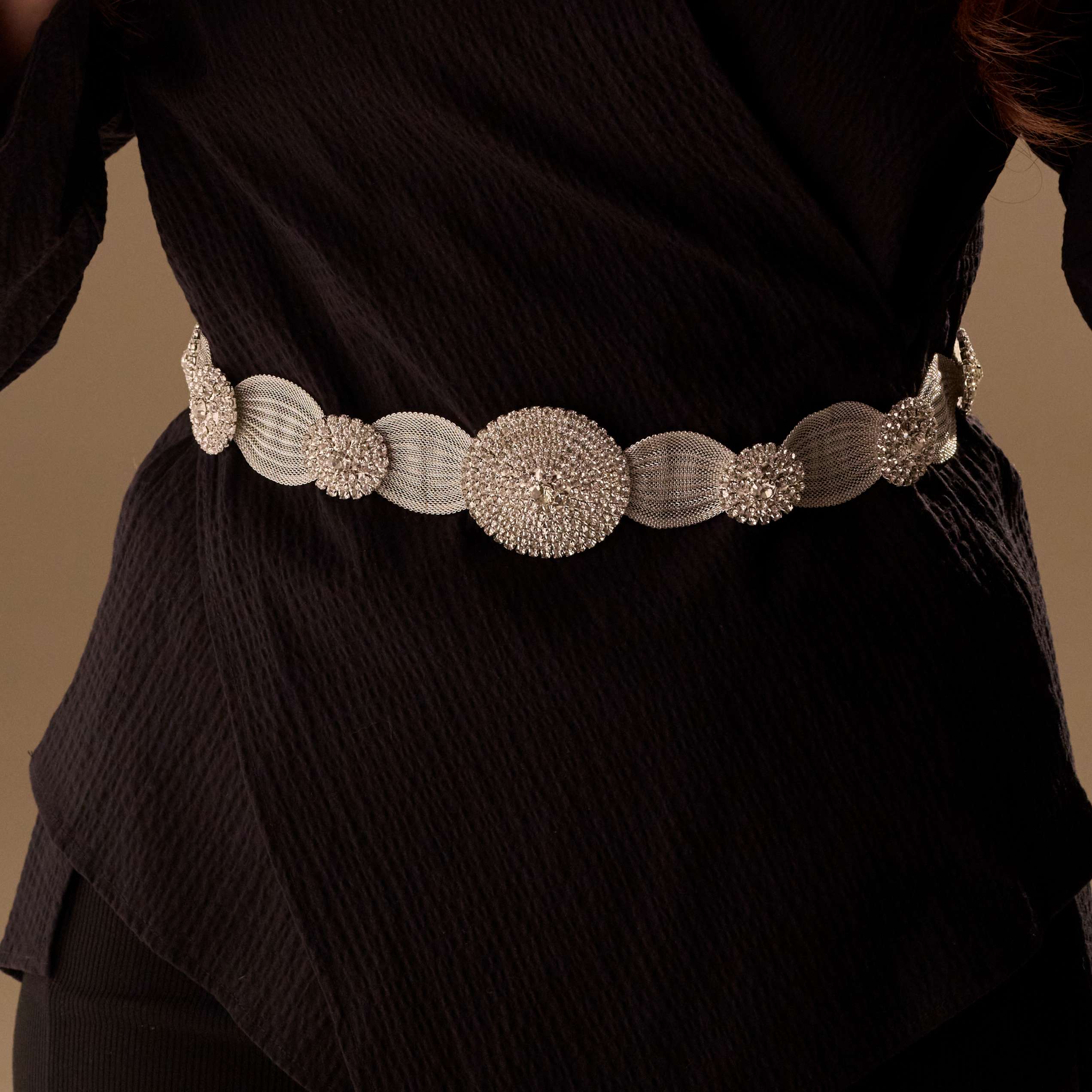 Elegant Silver Belt - Wedding Belt, Bridal Sash Belt, Jeweled  Belt