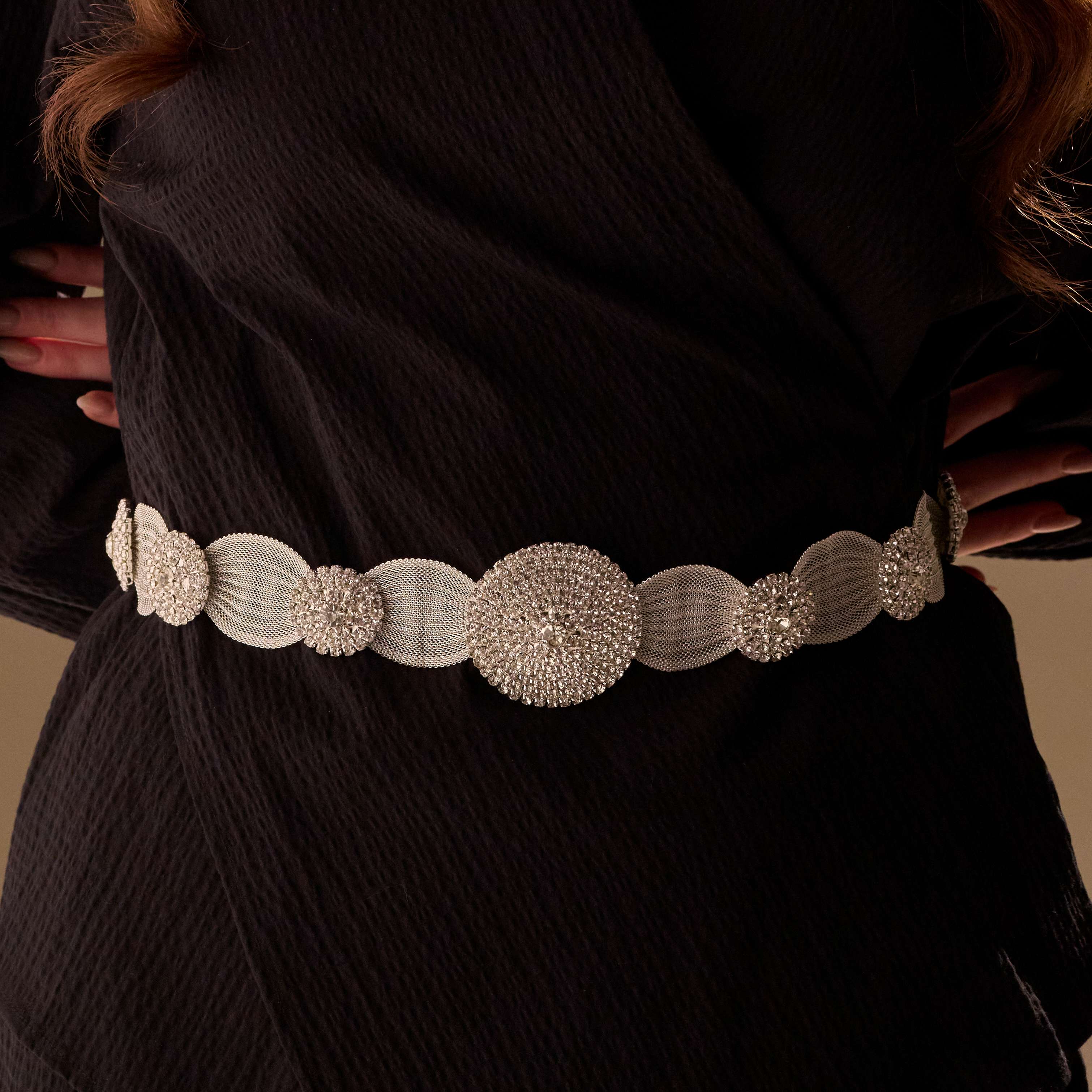 Elegant Silver Belt - Wedding Belt, Bridal Sash Belt, Jeweled  Belt